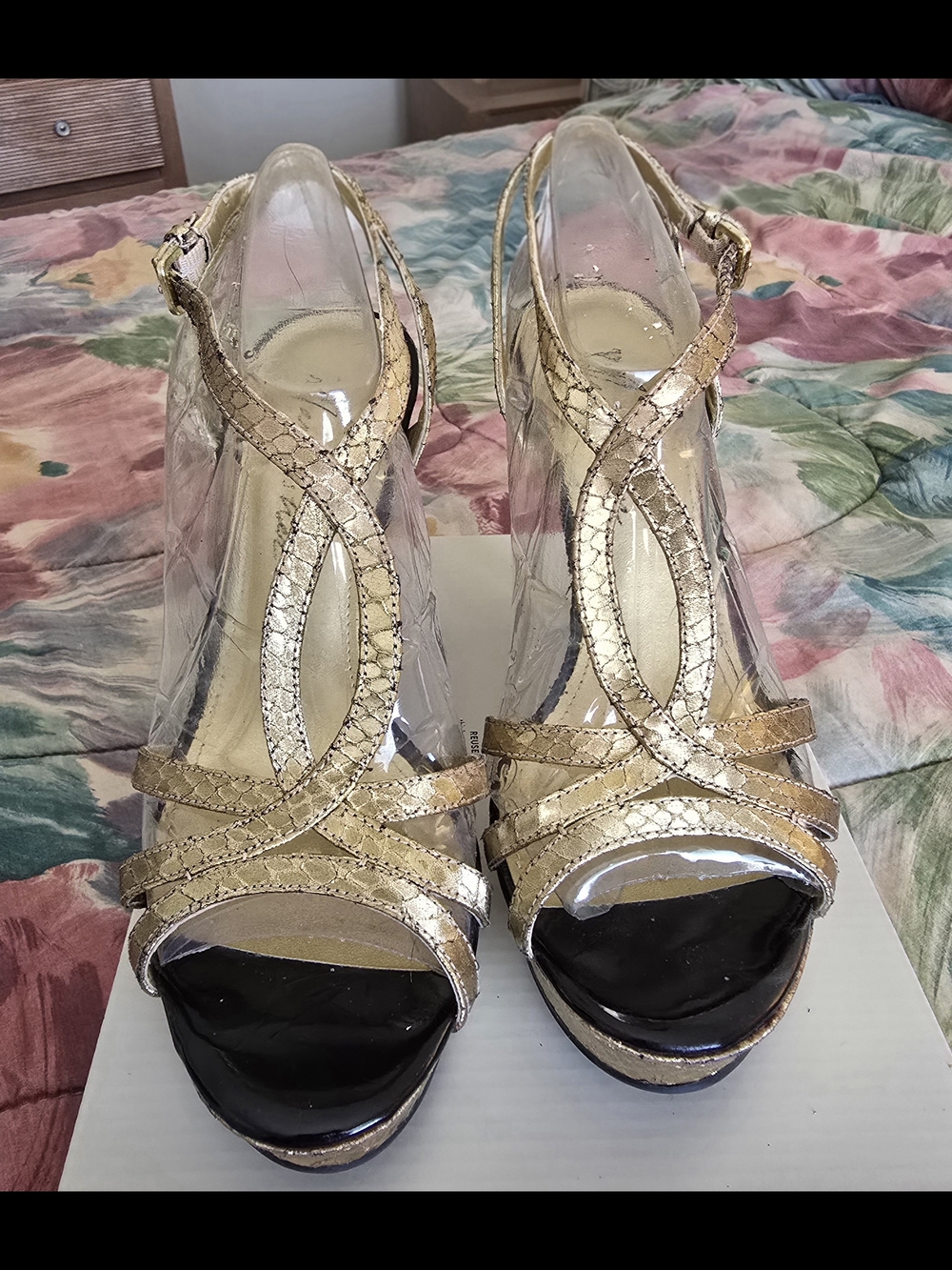 Marc Fisher Gold Platform Wedges